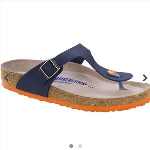 Birkenstock Gizeh Navy Blue size 39, women’s 8. Brand new in box. Soft footbed